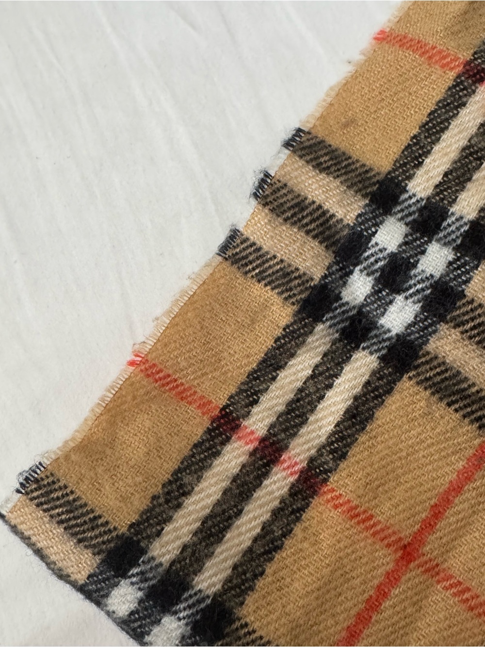 Vintage Burberry Classic Check Cashmere Scarf - Camel - Picture 5 of 5